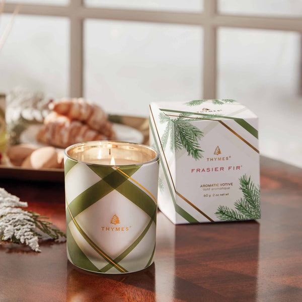 Frasier Fir Plaid Boxed Votive