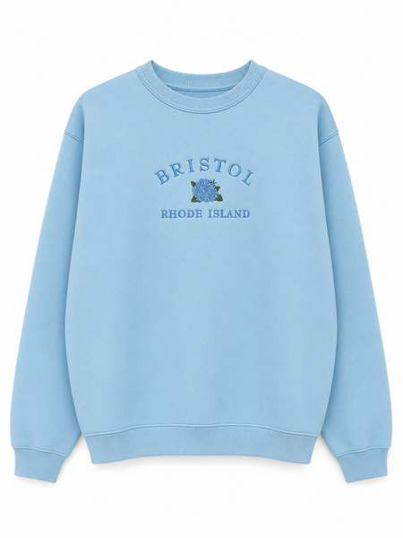 Bristol Embroidered Hydrangea Soft Crewneck Asst. Colors