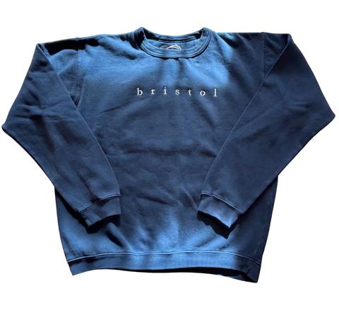 Navy Embroidered Bristol Crewneck Sweatshirt