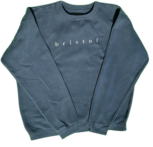 Navy Embroidered Bristol Crewneck Sweatshirt