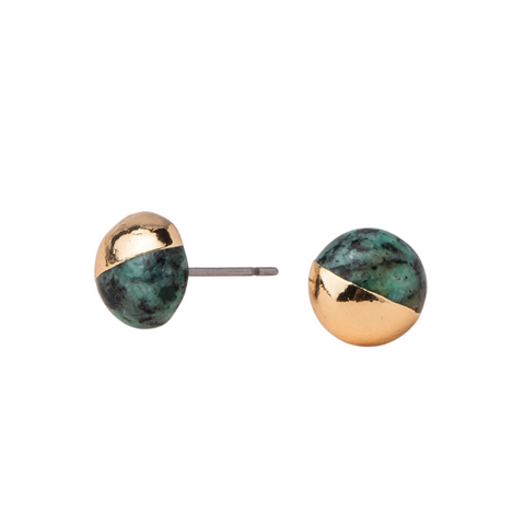 African Turquoise - Stone of Transformation Stone Stud Earrings